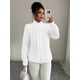 thumbnail image 4 of Camisa de Mujer con Botones, Cuello Alto y Volantes, Camisas de Larga A Rayas, Blusas de Trabajo para Mujer, Moda. S, 4 of 7