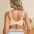 thumbnail image 3 of Women's Seamless Wireless Bras No Underwire Push Up Bralette Full Coverage Soft Comfort Wirefree Bra Deep V Neck Bras Support, Nude, 3 of 8
