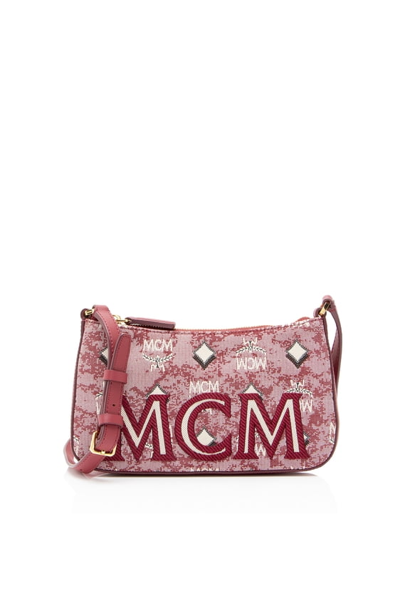 Pre-Owned MCM Vintage Monogram Jacquard Aren Mini Shoulder Bag