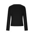 thumbnail image 5 of Lenpel Women's Long Sleeve Workout Tops Crossover Deep V Neck Tie Side Ruched Slim Yoga Shirts Cover Up Blouses(Black,Medium), 5 of 7