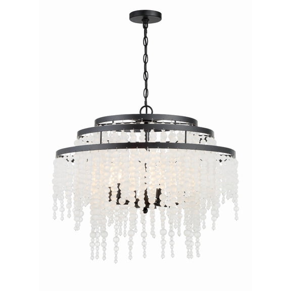 POP-A5076-MK-FR Crystorama Lighting Poppy - 6 Light Chandelier-21.25 Inches Tall and 26.5 Inches Wide -Traditional Installation