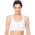 thumbnail image 1 of Hanes Womens Sport Racerback Compression Sports Bra, M, White, 1 of 2