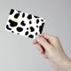 thumbnail image 5 of Pegatinas para tarjetas de crédito, de color blanco y negro, con estampado de vaca, sin burbujas, delgadas, personalizadas, de PVC, impermeables, extraíbles, para tarjetas de transporte, 7,3 x 5,4, 5 of 6