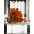 thumbnail image 6 of No Hook Cloth Fabric Shower Curtain with Snap in Liner, Burnt Orange Waterproof Shower Curtains Set with See Through Top Window, Sparkle Gold Stained Floral Flower Art Bath Curtains Shower 36"x72", 6 of 6