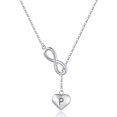 thumbnail image 1 of HSHDLDF Collier Symbole Infini Cœur Intial A-Z pour Femmes Collier Ras du Cou Bijoux en Acier Inoxydable, 1 of 4