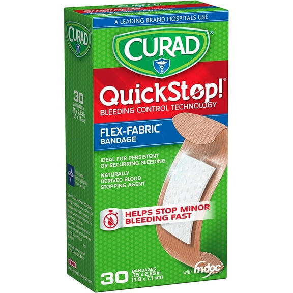 Medline CUR5243V1 Quickstop Fabric Bandages 34 In X 2.83 In (Box of 30)