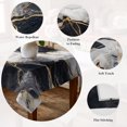 thumbnail image 5 of Marble Black Table Cloth Waterproof Tablecloths, Abstract Gold White Brick Stone Motif Tablecloth Dining Table Cover for Kitchen Party Tabletop Outdoor, Square Tablecloth 60x60 Inch, 5 of 9