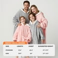 thumbnail image 6 of Joyfy Wearable Blanket Hoodie for Adults, Giggling Getup Sherpa Fleece Hooded Sweatshirt with Pocket & Sleeves, Cozy Gift for Women & Men, Small Gray, 6 of 7