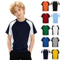thumbnail image 1 of WENXIAOO T-Shirts à Manches Courtes pour Garçons, T-Shirts d'Été pour Enfants à Col Rond, T-Shirts Basiques, Hauts Décontractés, T-Shirts à Blocs de Couleur Tendance, 1 of 5