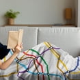 thumbnail image 3 of Map Soft Flannel Fleece Blanket, Stripes in Vibrant Colors Metro Scheme Subway Stations Abstract Railroad Transportation, Cozy Plush for Indoor and Outdoor Use, 50" x 70", Multicolor, by Ambesonne, 3 of 5