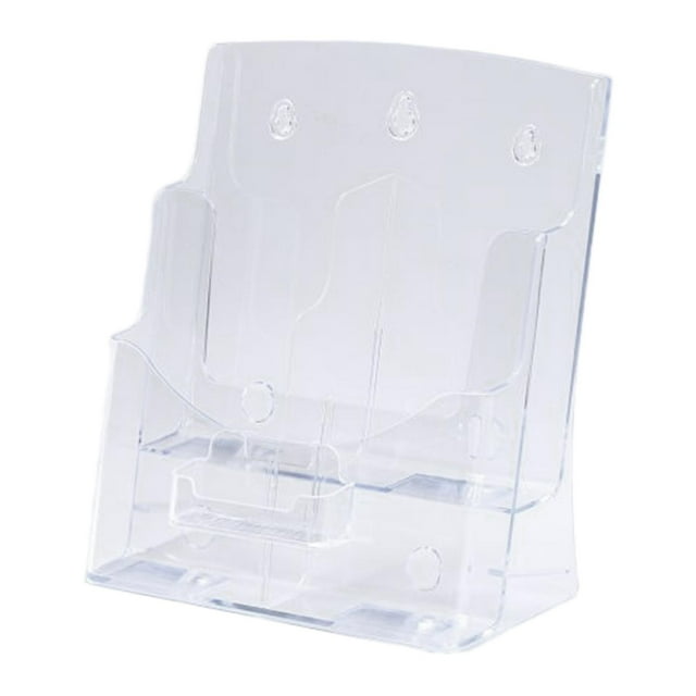 Colaxi Acrylic Business Card Display Stand Pamphlet Reception Flyer Brochure Holder 2Tier 23.5x11.5x27cm