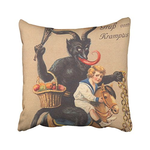 WinHome Halloween Riding Hobbyhorse With Boy Throw Pillow Covers