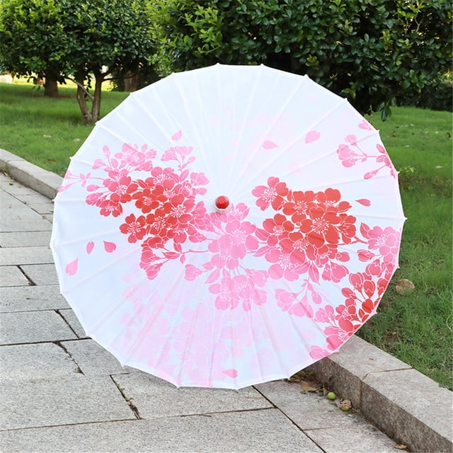 PEONAVET Silk Classical Chinese Silk Cloth Umbrella Classical Style Decorative Umbrella Oil Paper Umbrel