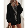 thumbnail image 4 of Womens Oversized Cardigan Sweaters 2025 Fall Long Lantern Sleeve Knit Open Front Light-Weight Sweater, 4 of 8