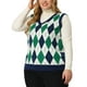 thumbnail image 4 of GRACE & GRANDEUR Suéter sin mangas de punto con cuello en V para mujeres de talla grande 1X Verde, 4 of 6