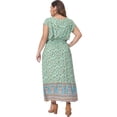 thumbnail image 4 of DARING DIVA Women's Plus Size Floral Ruffle Sleeve Beach Boho Maxi Dress 3X Mint Green, 4 of 6