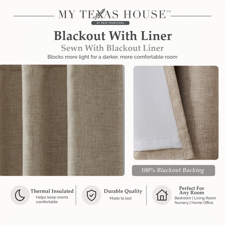 My Texas House White Pepper Blackout Curtain Panel 52x84 photo 7