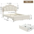 thumbnail image 5 of Homfa Full Size LED Bed Frame with 2 Drawers, Velvet Upholstered Platform Bed Frame with Adjustable Petal Headboard for Bedroom, Beige, 5 of 7