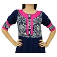 thumbnail image 4 of Bimba Women Blue Anarkali Kurti Rayon Printed Flaired Kurta Long Dress Clothing, 4 of 7