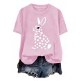 thumbnail image 4 of Tops de Cuello Alto para las Mujeres Amante Impreso Camiseta Cuello Redondo Manga Corta, Poliéster Spandex, 4 of 7