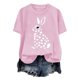 thumbnail image 4 of Tops de Cuello Alto para las Mujeres Amante Impreso Camiseta Cuello Redondo Manga Corta, Poliéster Spandex, 4 of 7