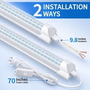CNSUNWAY T8 2ft LED Shop Light Connectable, 28W 6000K 4200LM, D Shape 2 Pack