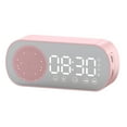 thumbnail image 1 of Speaker Clock, HD Mirror Mirror Speaker Clock Portable Intelligent Multifunctional Efficient Scheduling Lithium Battery  for Office Black,White,Pink, 1 of 8