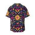thumbnail image 2 of KLL Cinco De Mayo Floral Print Men's Shirt Short Sleeve Button Down Summer Cuba Beach Shirts- Large, 2 of 7