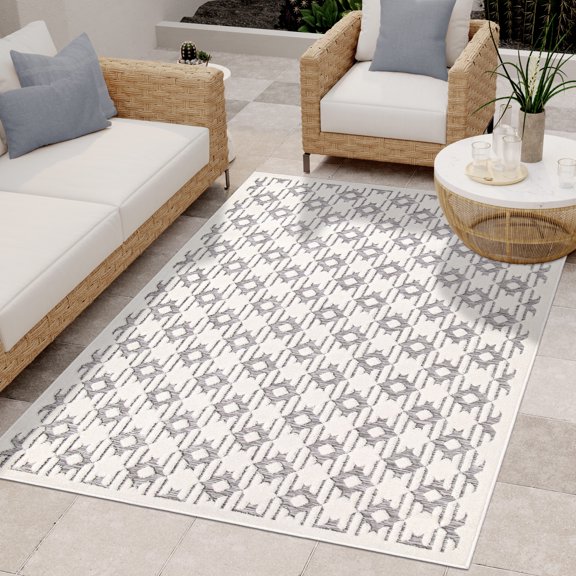 Simply Southern Cottage Minden 5' X 7' Grey Geometric Area Rug