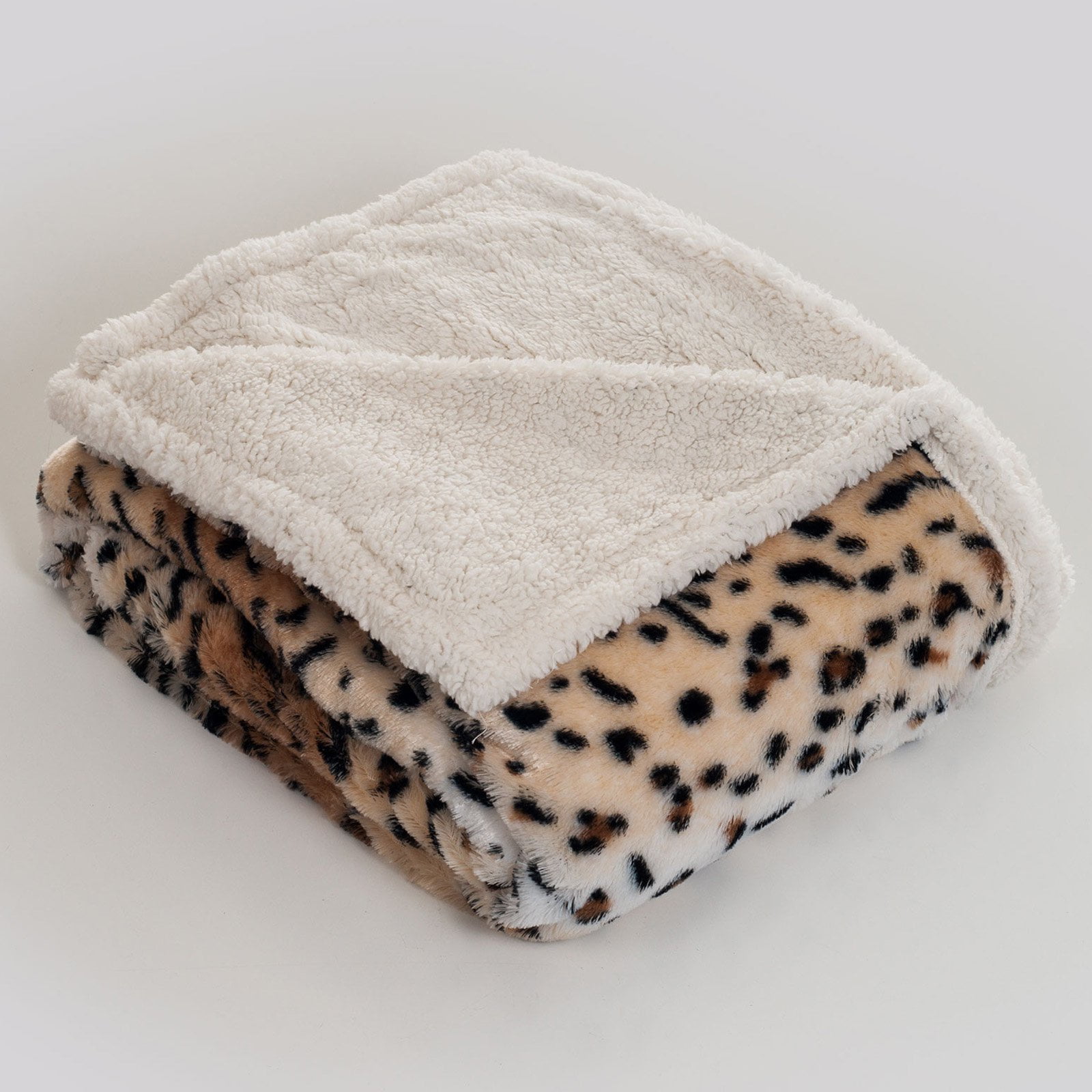 Lavish Home Fleece/Sherpa Animal Print Throw Blanket - Walmart.com - Walmart.com