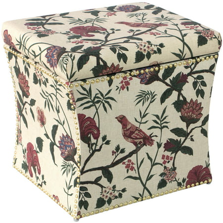 UPC 842263160400 product image for Skyline Furniture  Floral Fabric Nail Button Storage Ottoman | upcitemdb.com