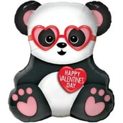 PMU Valentine's Day Panda Bear 32in Mylar-Foil Balloon (1/pkg)Pkg/1