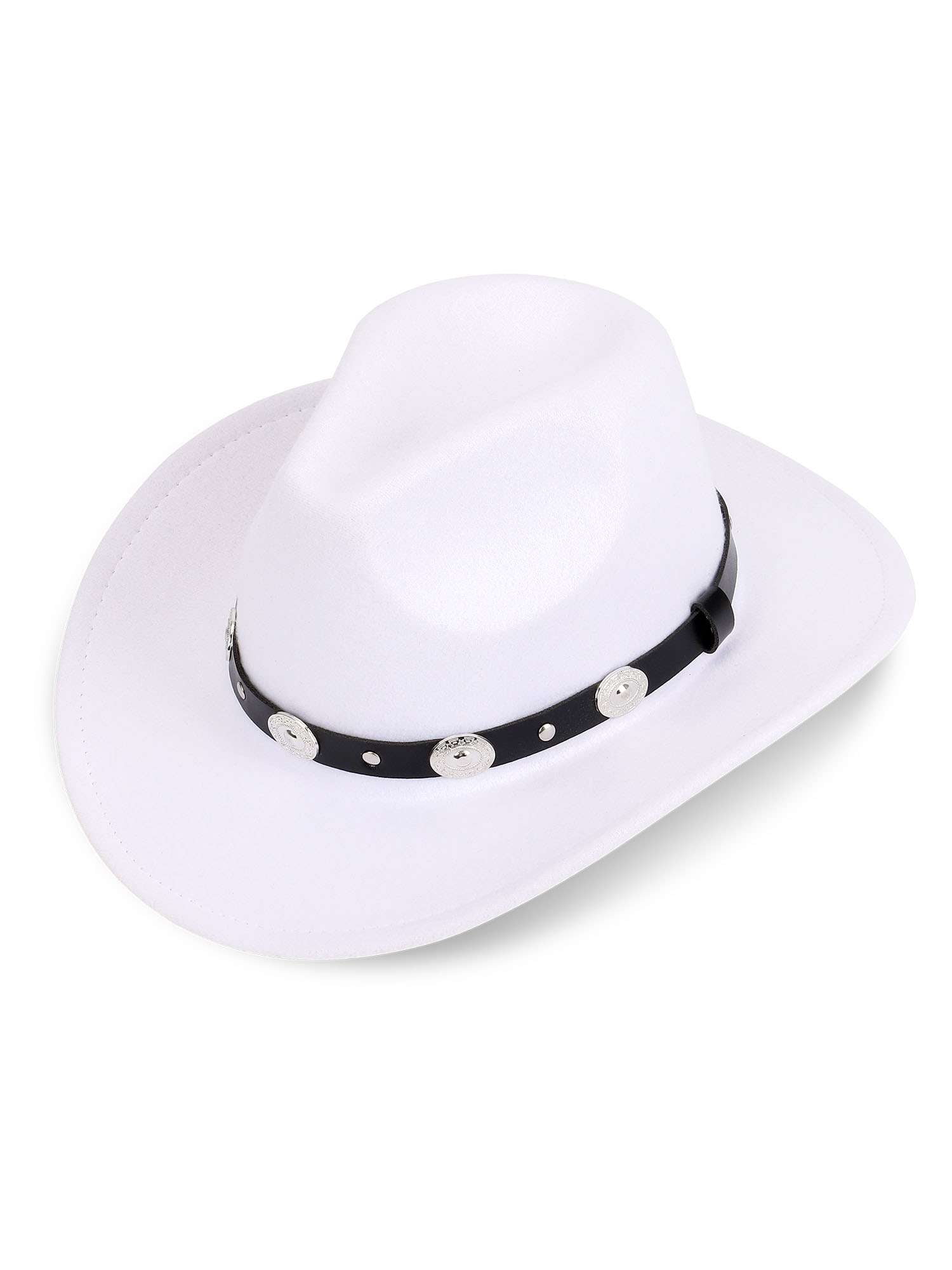 8995 Cowboy Hat For Women Men Felt Wide Brim Classic Roll Up Fedora Hat Womens Classic Roll Up Western Cowboy Hat Wide Brim Felt  main image 2