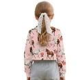 thumbnail image 2 of COEQINE Girls Crop Top for School Style, Long Sleeve Fall Winter Sweatshirt, Cute Party Casual Pullover with Loose Fit for Kids Age 5-6, Horse Floral Pink, 2 of 7