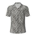thumbnail image 2 of Daiia Black White Stripes Pattern Men’s Polo Shirts,Solid Deck Shirt,Classic Fit, Breathable Cotton Polo for Casual and Sport Wear-3X-Large, 2 of 9
