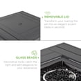 thumbnail image 5 of Best Choice Products 32in Fire Pit Table 50,000 BTU Outdoor Wicker Patio w/ Wind Guard, Glass Beads, Cover - Ash Gray, 5 of 8