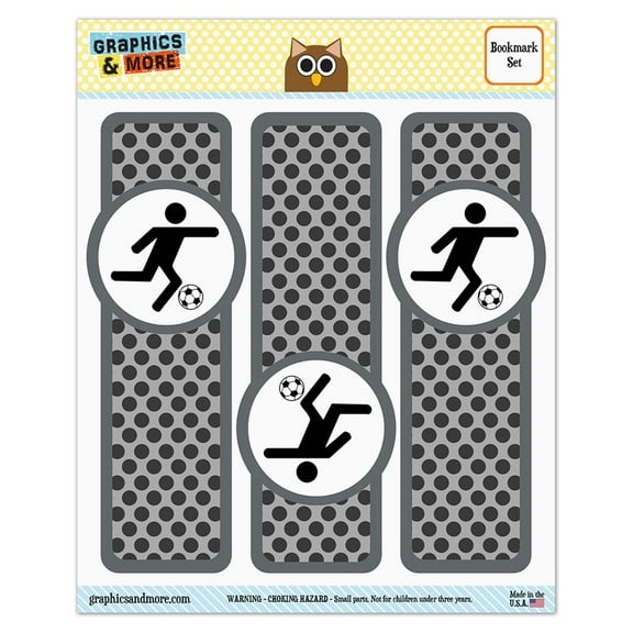 Soccer Symbol Glossy Laminated Bookmarks - Set of 3