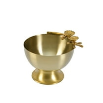 Serene Spaces Living 5" Suvarna Serving Bowl, Stainless Steel, Food-Safe, Golden Tableware, Single