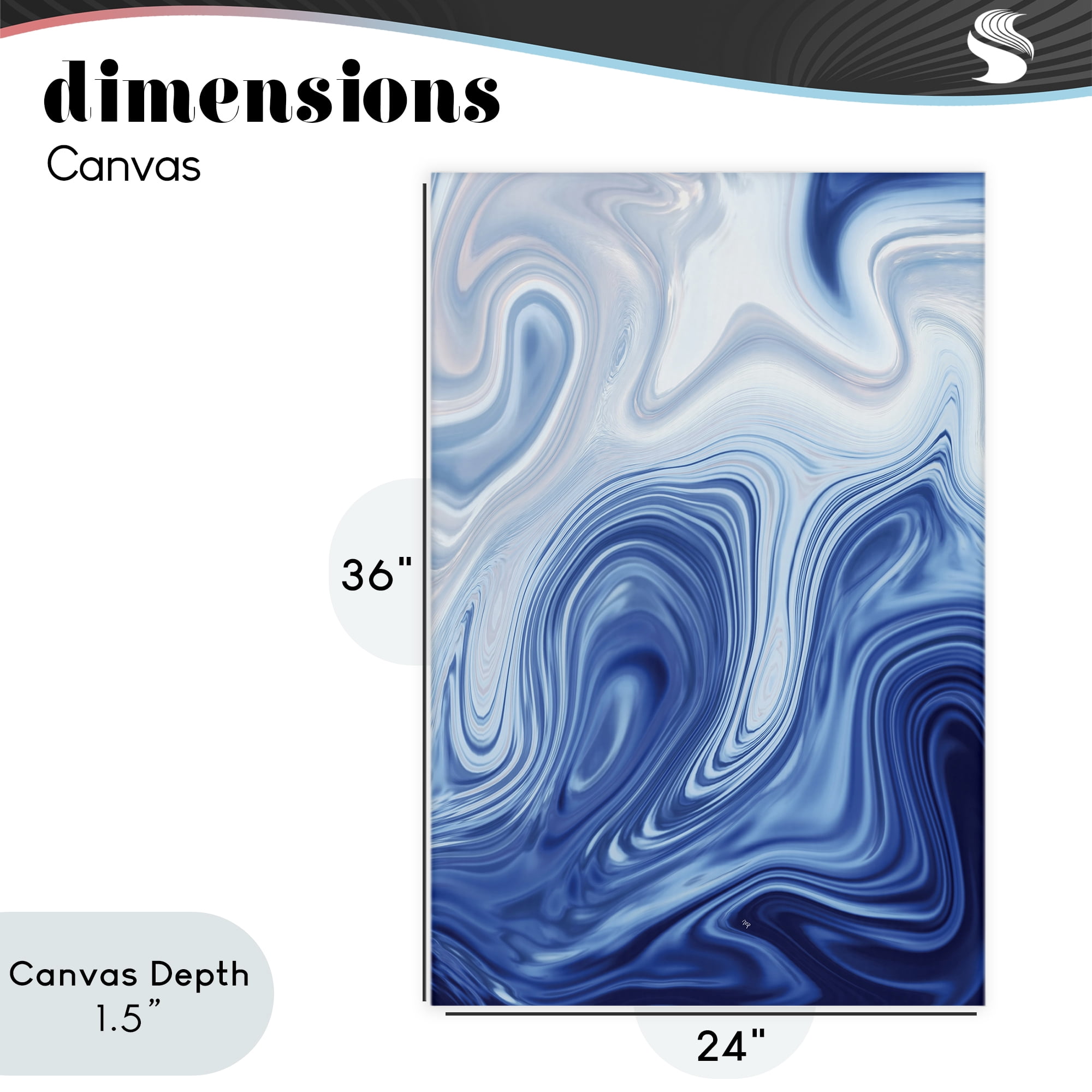 Stupell Industries Blue Marble Fluidity Canvas Wall Art, design by Martina Pavlova
