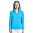 thumbnail image 4 of YVNAURA Lightweight Packable Rain Jacket for Men Women Waterproof Breathable Hooded Windbreaker Outdoor Rain Shell for Hiking Fishing Camping Travel S-4X, Sky Blue,L, 4 of 7