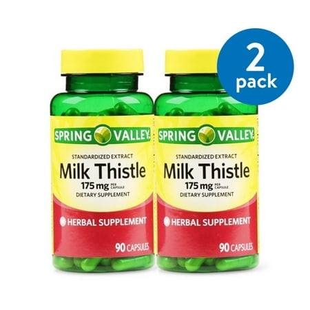Spring Valley Milk Thistle Extract Capsules, 175 mg, 90 Ct, 2 Pk (Pack of 2, 4 (Best Milk Thistle Extract)
