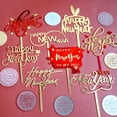 thumbnail image 3 of Decoración de pastel de acrílico de año nuevo complemento de pastel de fiesta de feliz año nuevo, 3 of 6