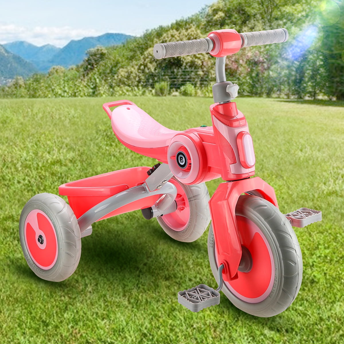 Billy Kid's Tricycle Pink and White Kids Toddler Pedal Free Ride-on Bicycle 