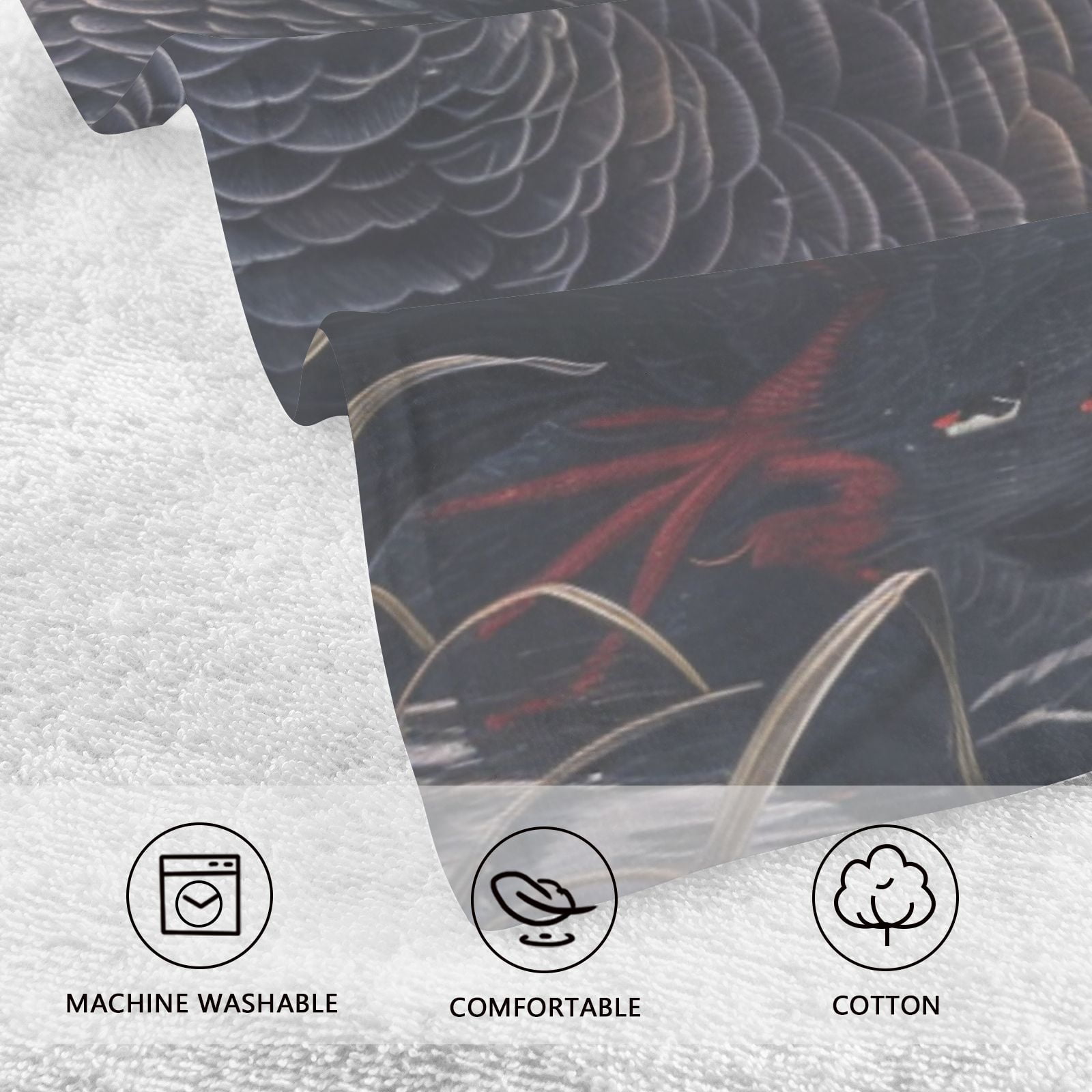 Black Swan Hand Towels Cotton Bath Towels Large Face Towels Absorbent for Bathroom 2 Packs