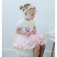 thumbnail image 2 of Third Birthday Girl Outfit 3rd Bday Girl Tutu Dress Baby Shark Pink Gold Satin Cotton Bodysuits Tulle Headband Cake Smash Outfit Special Occasion Tutu, 2 of 3