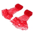 thumbnail image 3 of 1 / Mujeres Mallas de Encaje Top de Malla Medias Altas hasta El Muslo Pantimedias Calcetines - Rojo, 100 cm SM SunniMix Medias de malla de mujer, 3 of 8