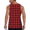 thumbnail image 3 of Haiem Buffalo Plaid Red Black Men Workout Tank Top Gym Bodybuilding Sleeveless Muscle T Shirts Athletic Tank Breathable Workout Shirt-Large, 3 of 9