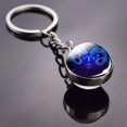 thumbnail image 1 of Glowing 12 Constellation Keychain Zodiac Sign Round Glass Pendant Key Ring Holder Zodiac Keychain 12 Constellation Keychain Gift(Aries), 1 of 7