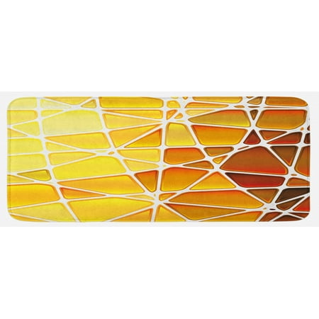 

Yellow Kitchen Mat Snake Animal Skin Like Design Geomerical Shaped Ombre Colored Image Plush Decorative Kitchen Mat with Non Slip Backing 47 X 19 Marigold Yellow by Ambesonne