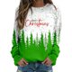 thumbnail image 1 of Gibobby Sudadera de Navidad para mujer Blusa holgada con cuello redondo y estampado de Navidad para mujer, camisetas de entrenamiento de manga larga a la moda(Verde,XG), 1 of 5